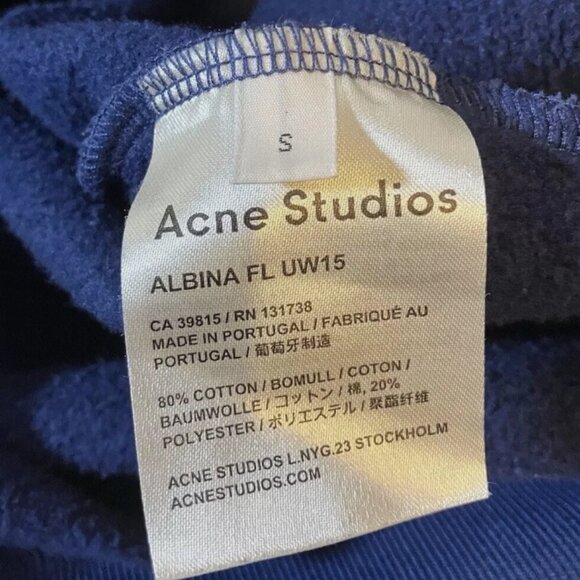 Acne Studios Crewneck Sweatshirt Size Small Blue - Picture 4 of 4